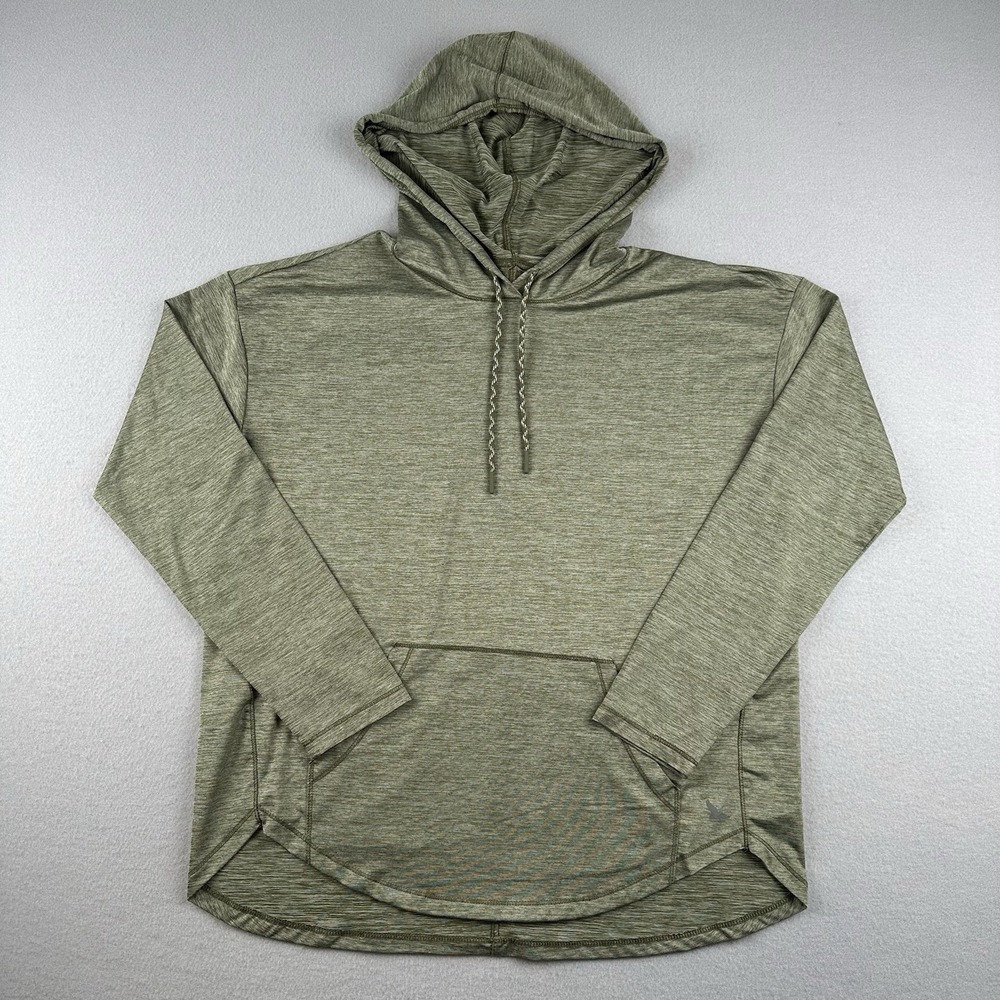 Eddie Bauer Hoodie Womens S Green Space Dye Pullover Lightweight Stretch Active